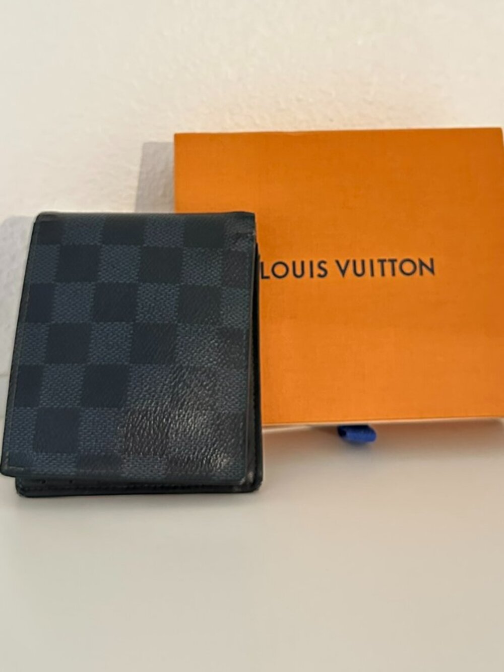 Authentic Louis Vuitton Portefeuille Marco NM Bifold Wallet Damier Cobalt w/ Box